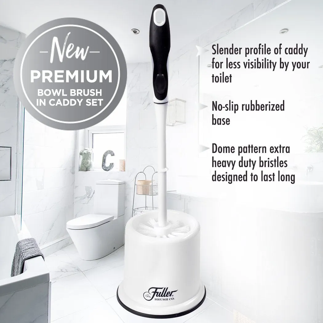 Premium Toilet Bowl Brush in Caddy Set