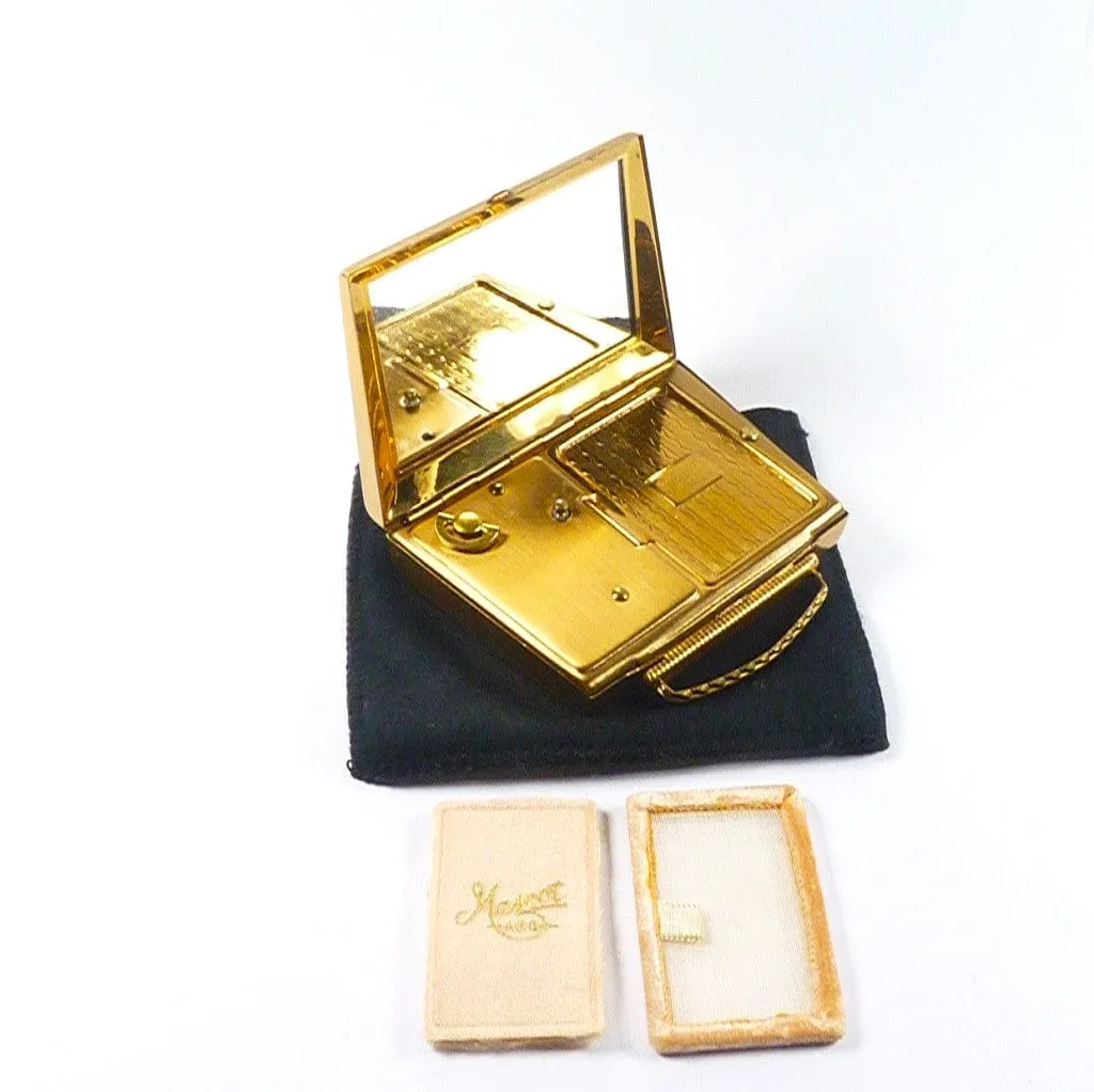 Rare Mother Of Pearl And Abalone Mascot Handbag Musical Powder Box