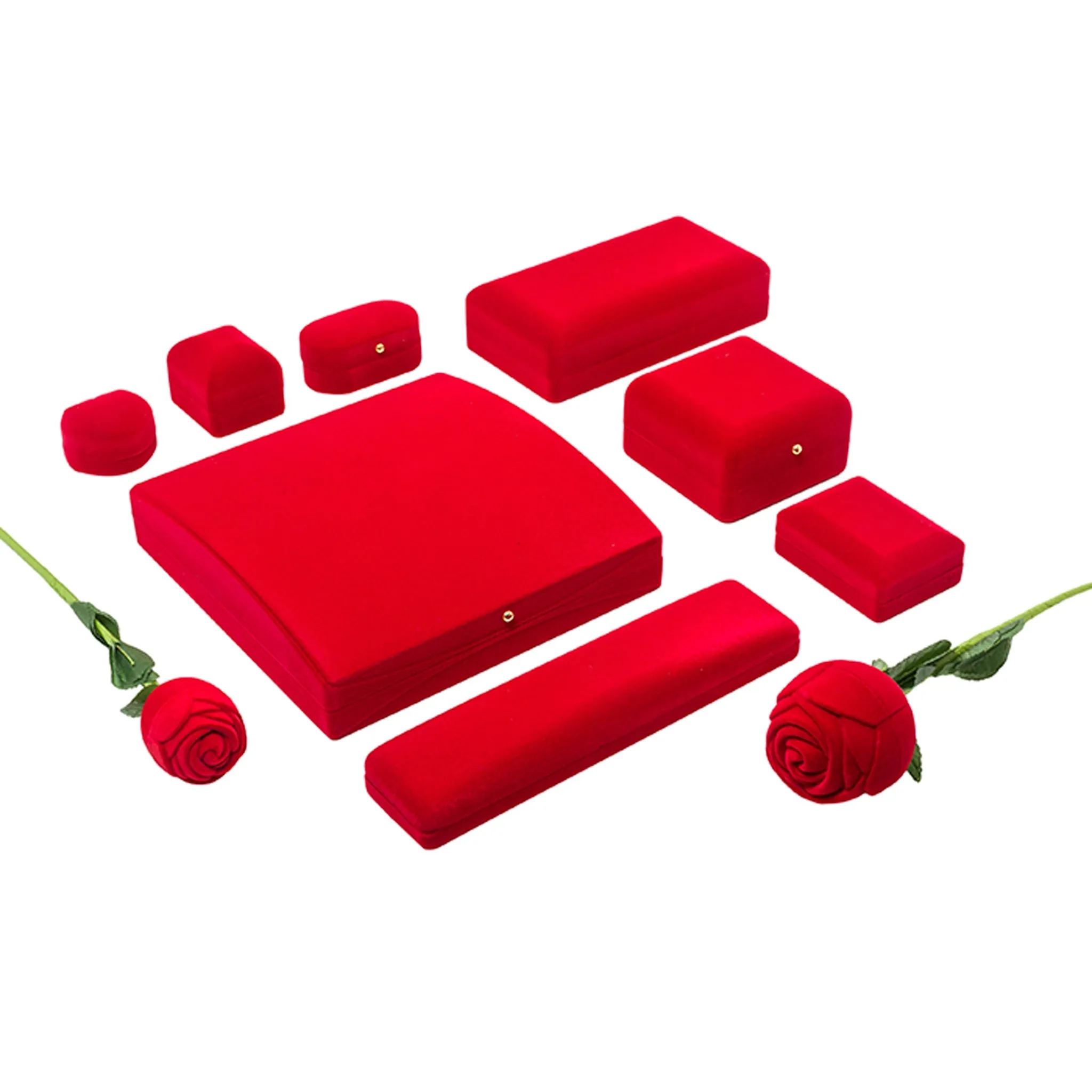 Red Velvet Double Ring Box Red/white