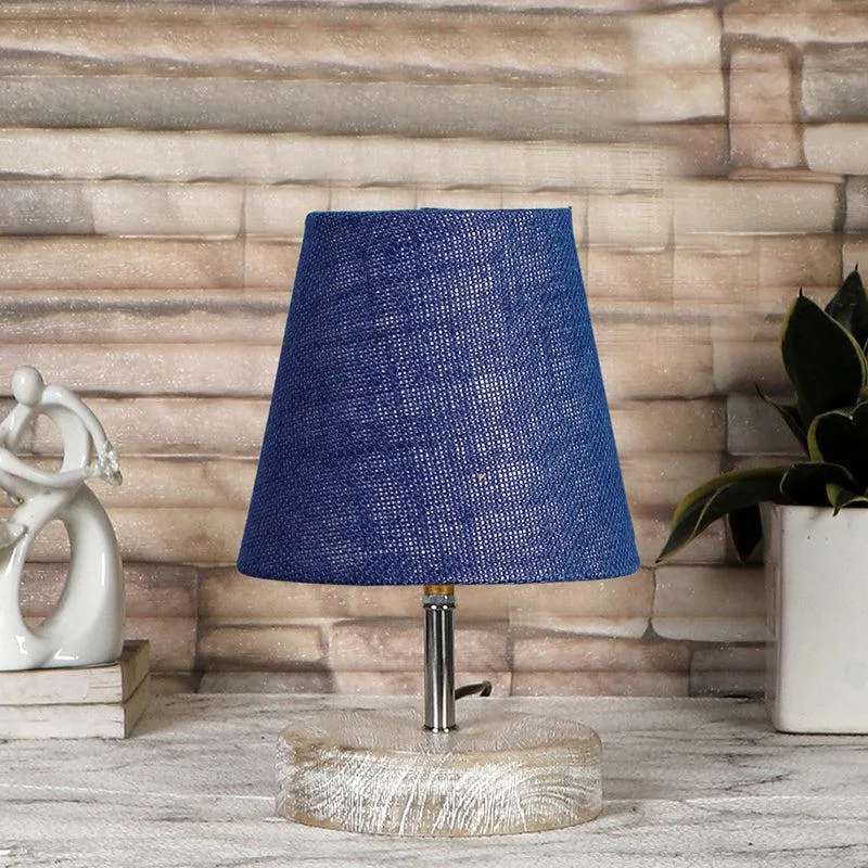 Renvo Table Lamp With Jute Shade - Blue