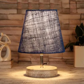 Renvo Table Lamp With Jute Shade - Blue