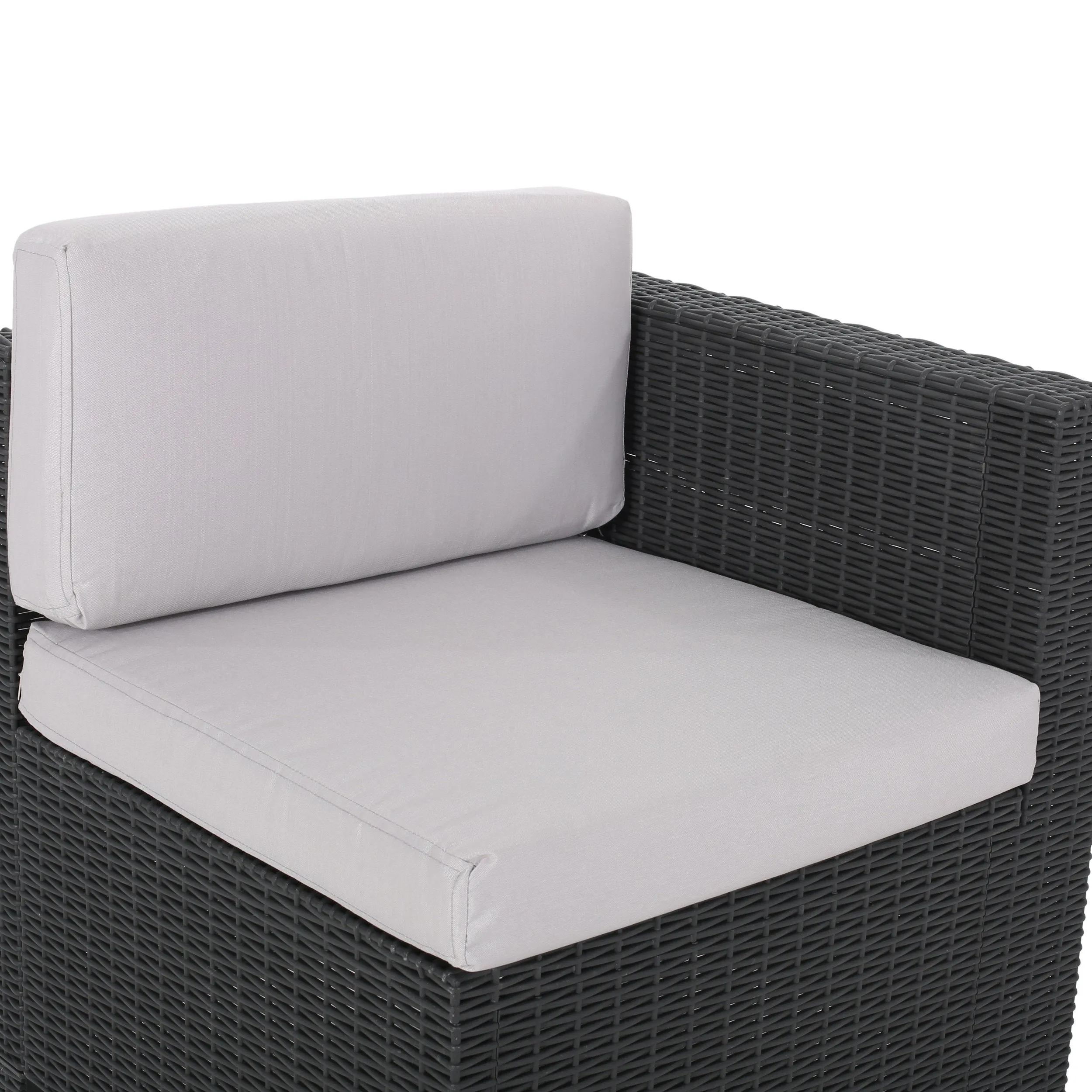 Riley Outdoor All Weather Faux Wicker 5 Seater Sectional Sofa Set with Cushions