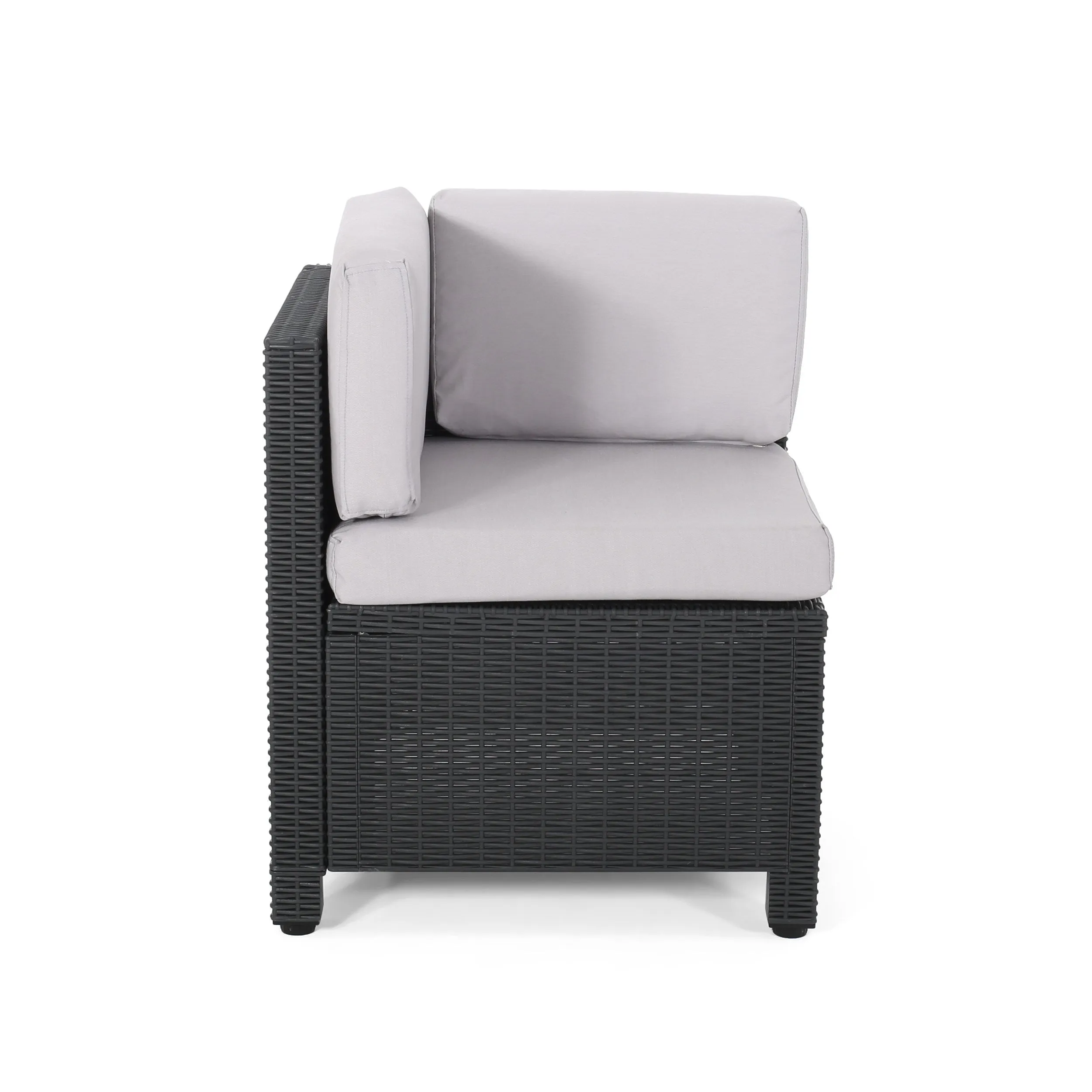 Riley Outdoor All Weather Faux Wicker 5 Seater Sectional Sofa Set with Cushions