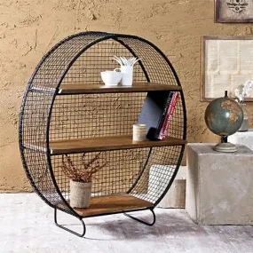 Rustic Metal Floor Shelf