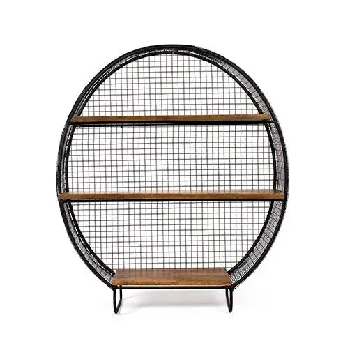 Rustic Metal Floor Shelf