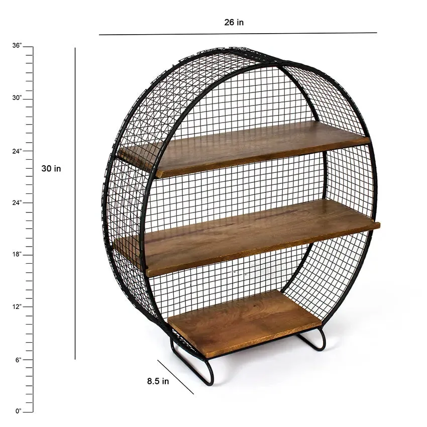 Rustic Metal Floor Shelf