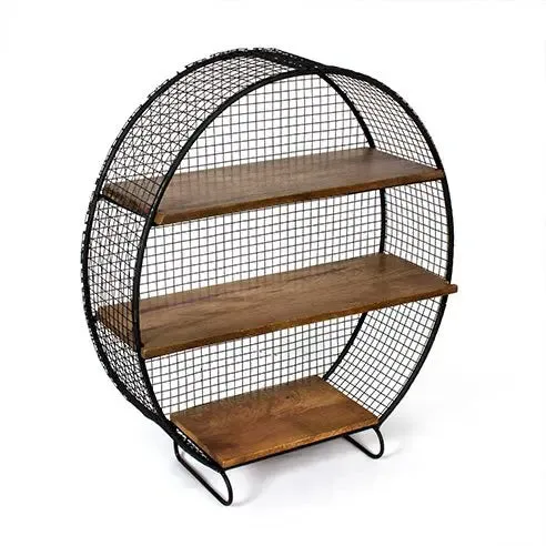 Rustic Metal Floor Shelf
