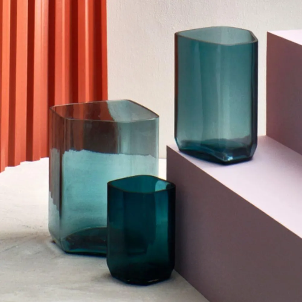 Serax Silex vase blue h. 21 cm.