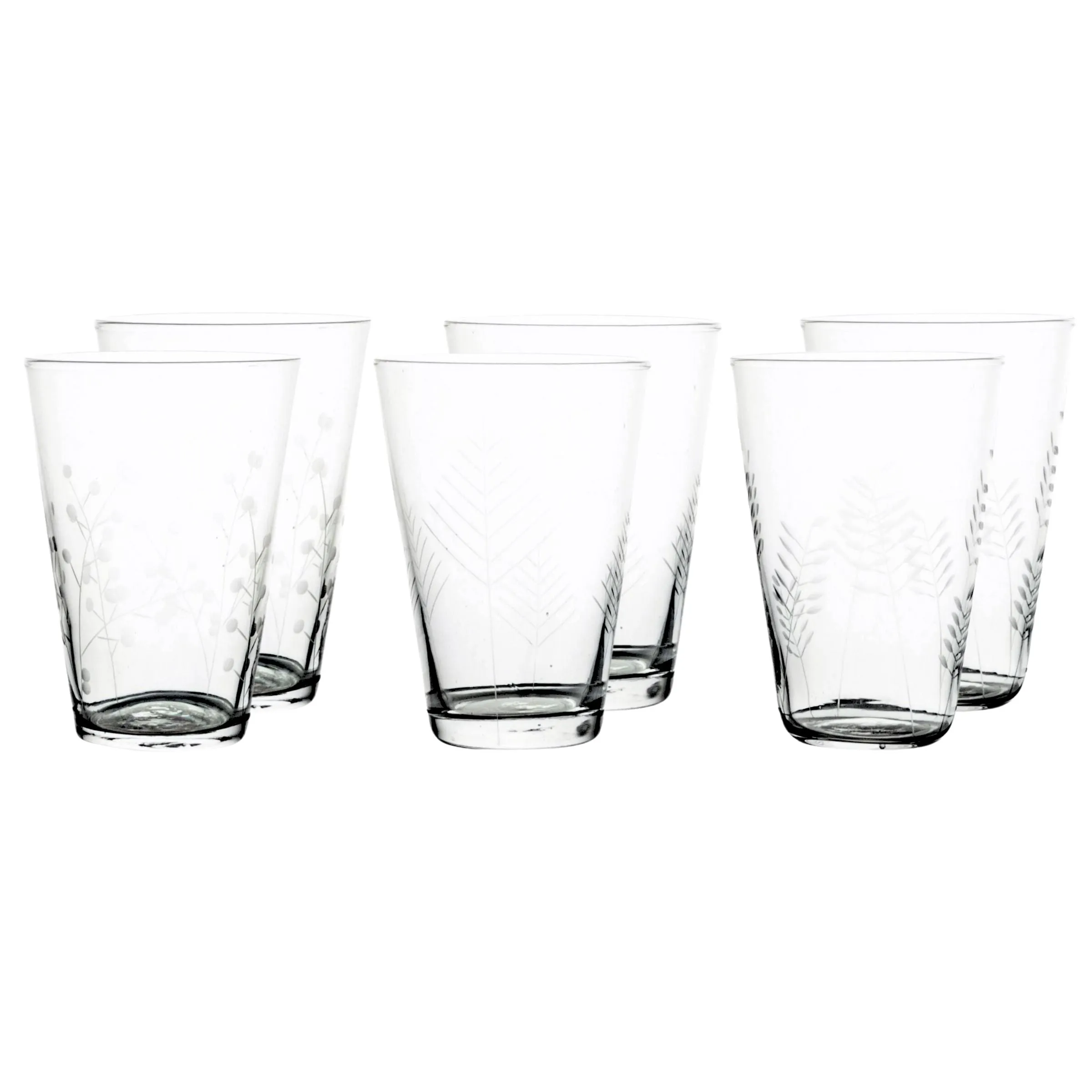 Sienna Etched Water Glassware Set