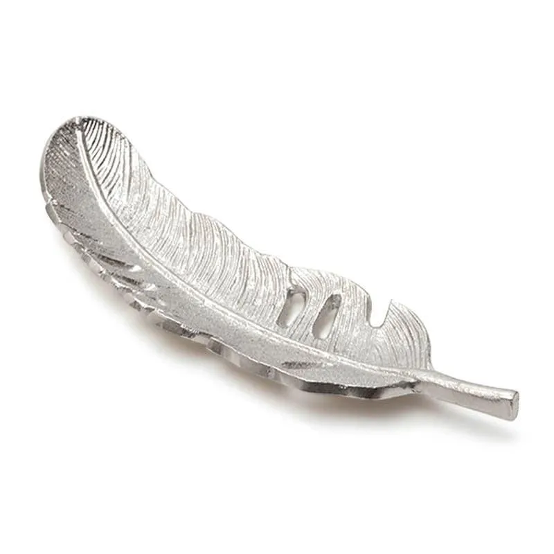 Silver Feather Decorative Tray