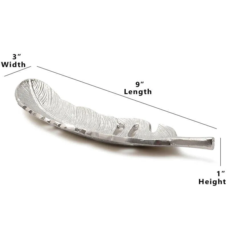 Silver Feather Decorative Tray