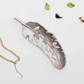 Silver Feather Decorative Tray