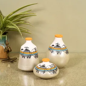 Sinchora Mystic Madhubhani Vase - Set Of Three