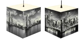 Skylines of NYC & London, New York City, 3D Printed Square Cube Lamp,Contemporary/Modern/Trendy Light/Home Decor Gifts, Stackable Lights