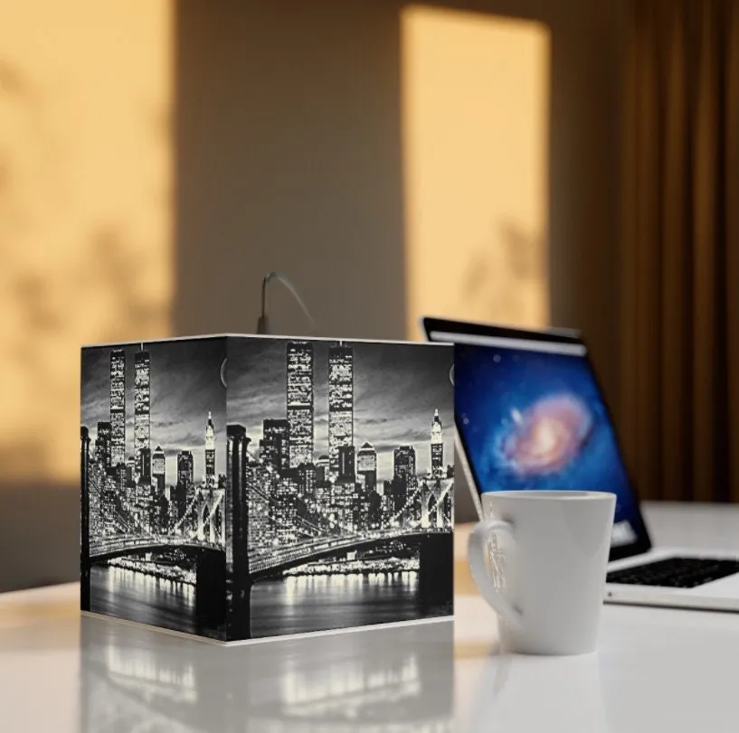 Skylines of NYC & London, New York City, 3D Printed Square Cube Lamp,Contemporary/Modern/Trendy Light/Home Decor Gifts, Stackable Lights