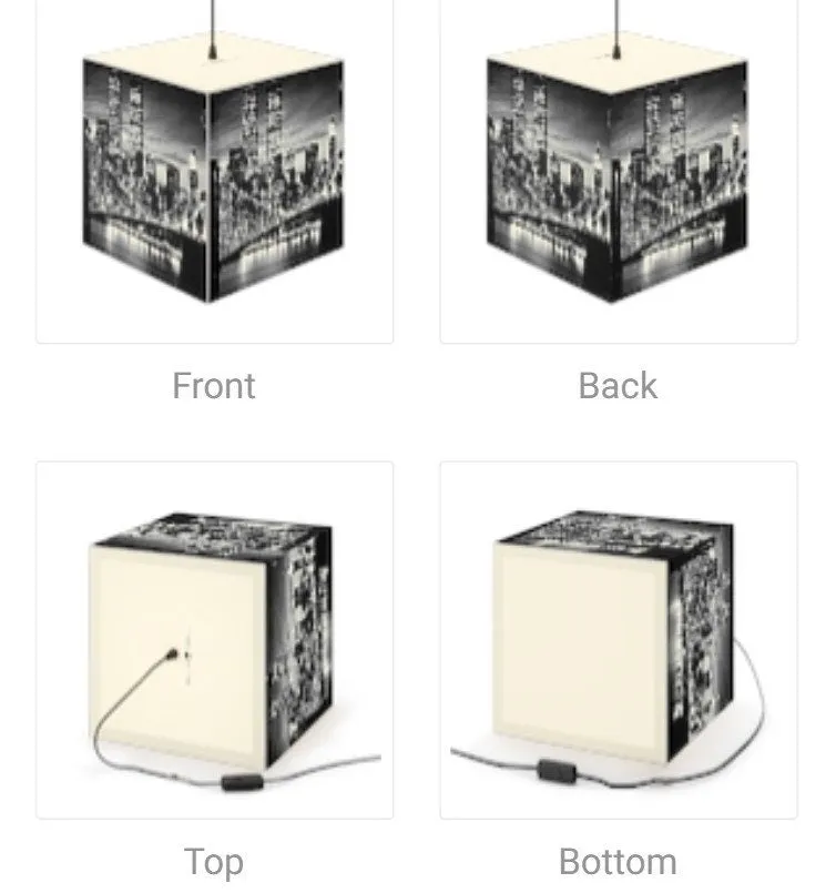Skylines of NYC & London, New York City, 3D Printed Square Cube Lamp,Contemporary/Modern/Trendy Light/Home Decor Gifts, Stackable Lights