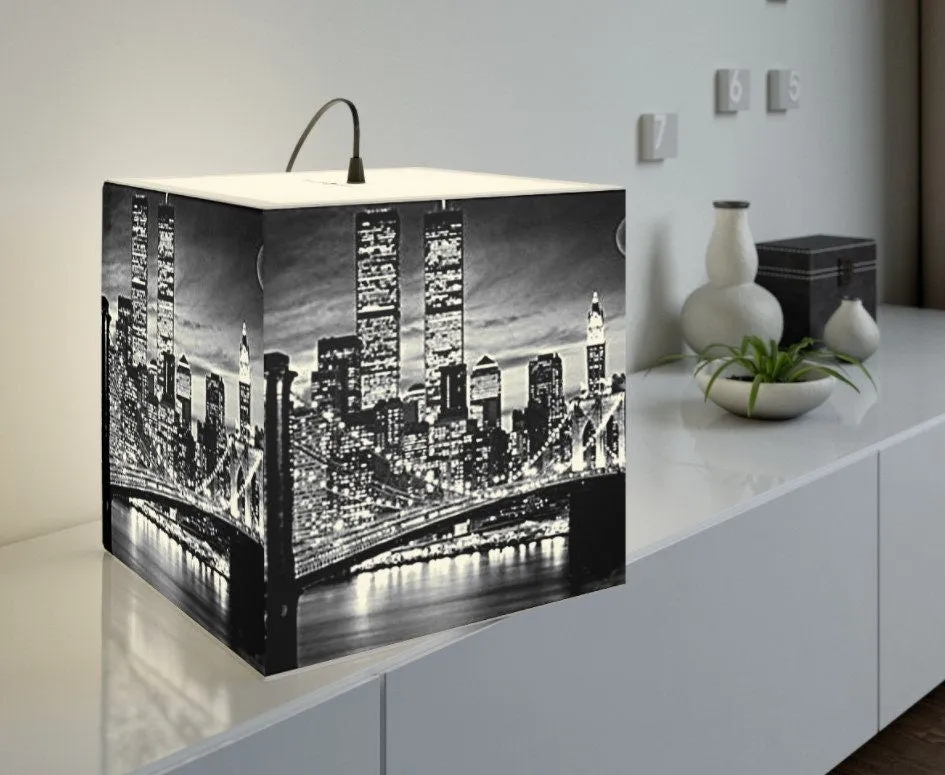 Skylines of NYC & London, New York City, 3D Printed Square Cube Lamp,Contemporary/Modern/Trendy Light/Home Decor Gifts, Stackable Lights