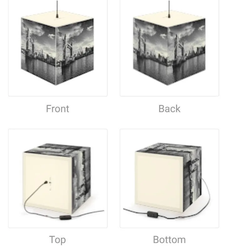 Skylines of NYC & London, New York City, 3D Printed Square Cube Lamp,Contemporary/Modern/Trendy Light/Home Decor Gifts, Stackable Lights