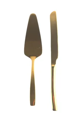 Slique 2piece Cake Server - Metallic Gold