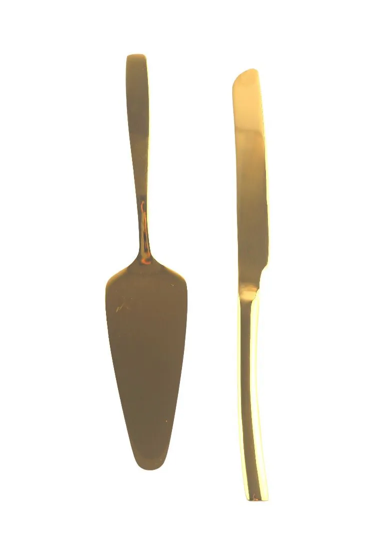 Slique 2piece Cake Server - Metallic Gold