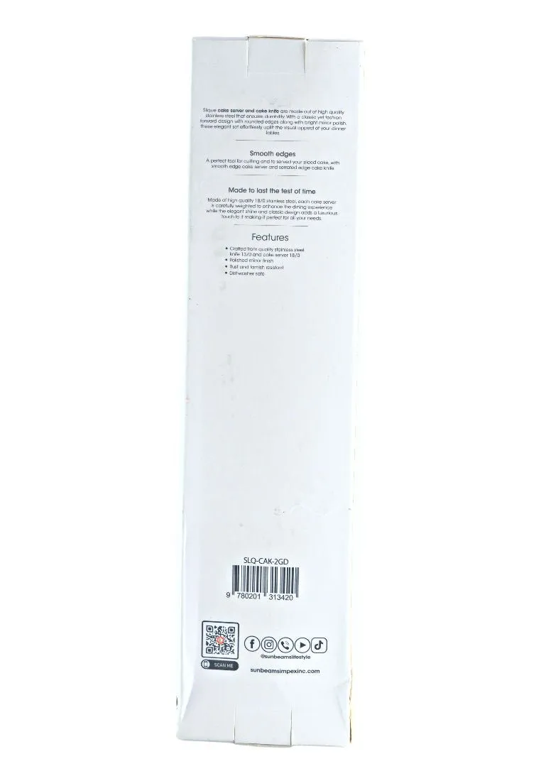 Slique 2piece Cake Server - Metallic Gold