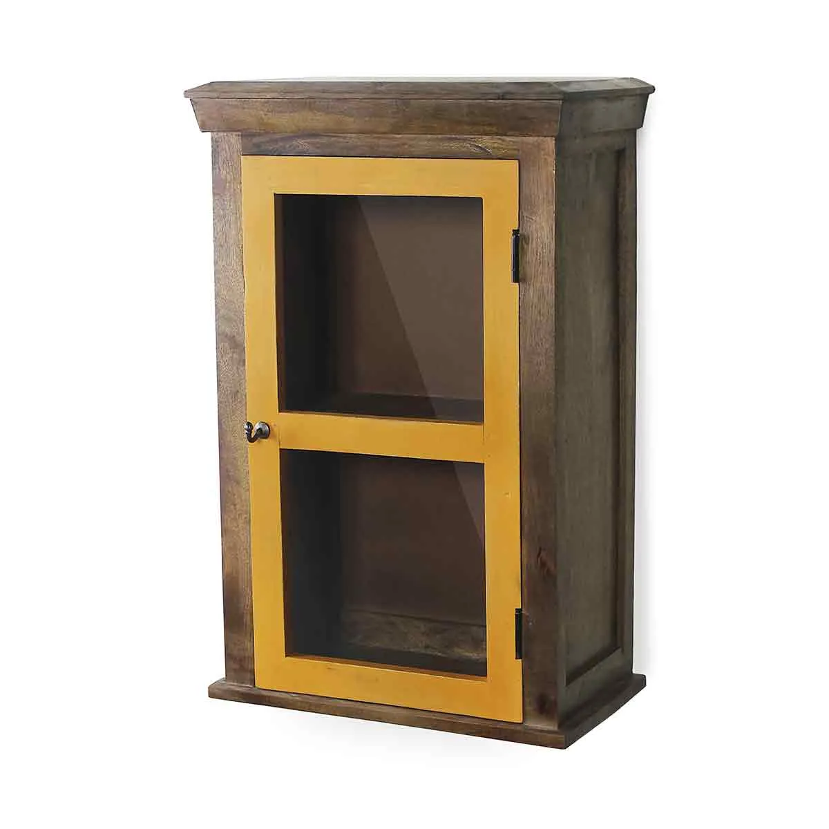 Solid Wood Vintage Yellow Bathroom Cabinet
