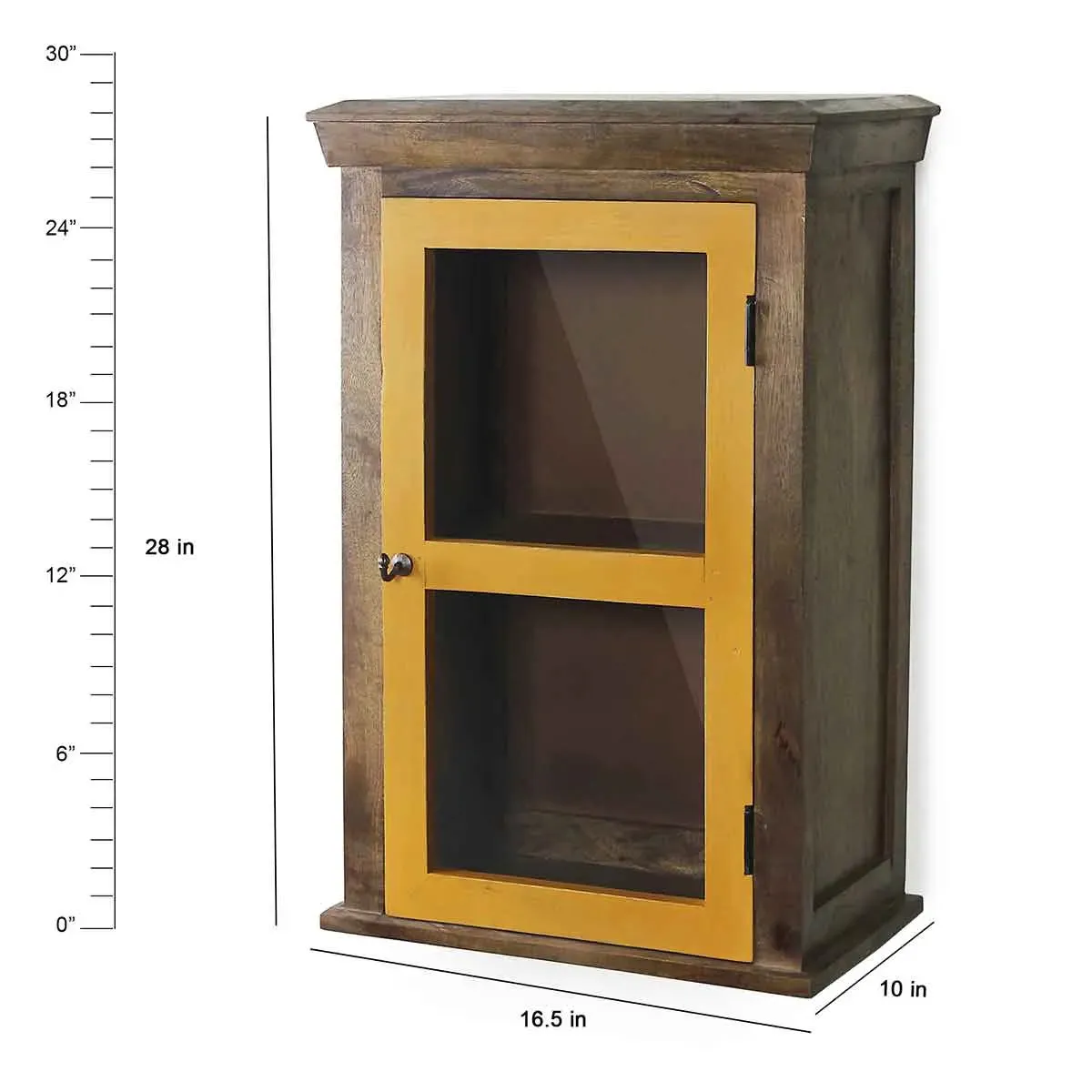 Solid Wood Vintage Yellow Bathroom Cabinet