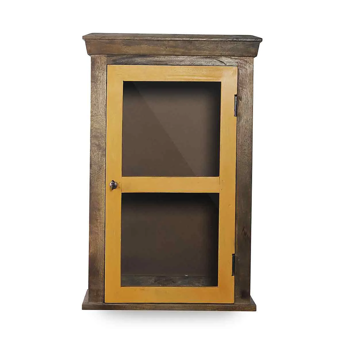 Solid Wood Vintage Yellow Bathroom Cabinet