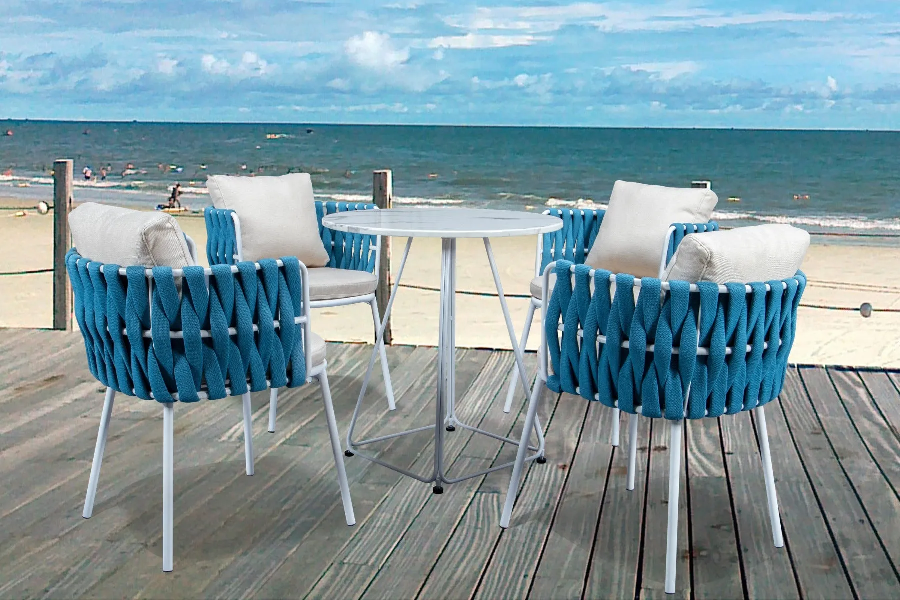 Spencer Modern 5-Piece Rope Bistro Set