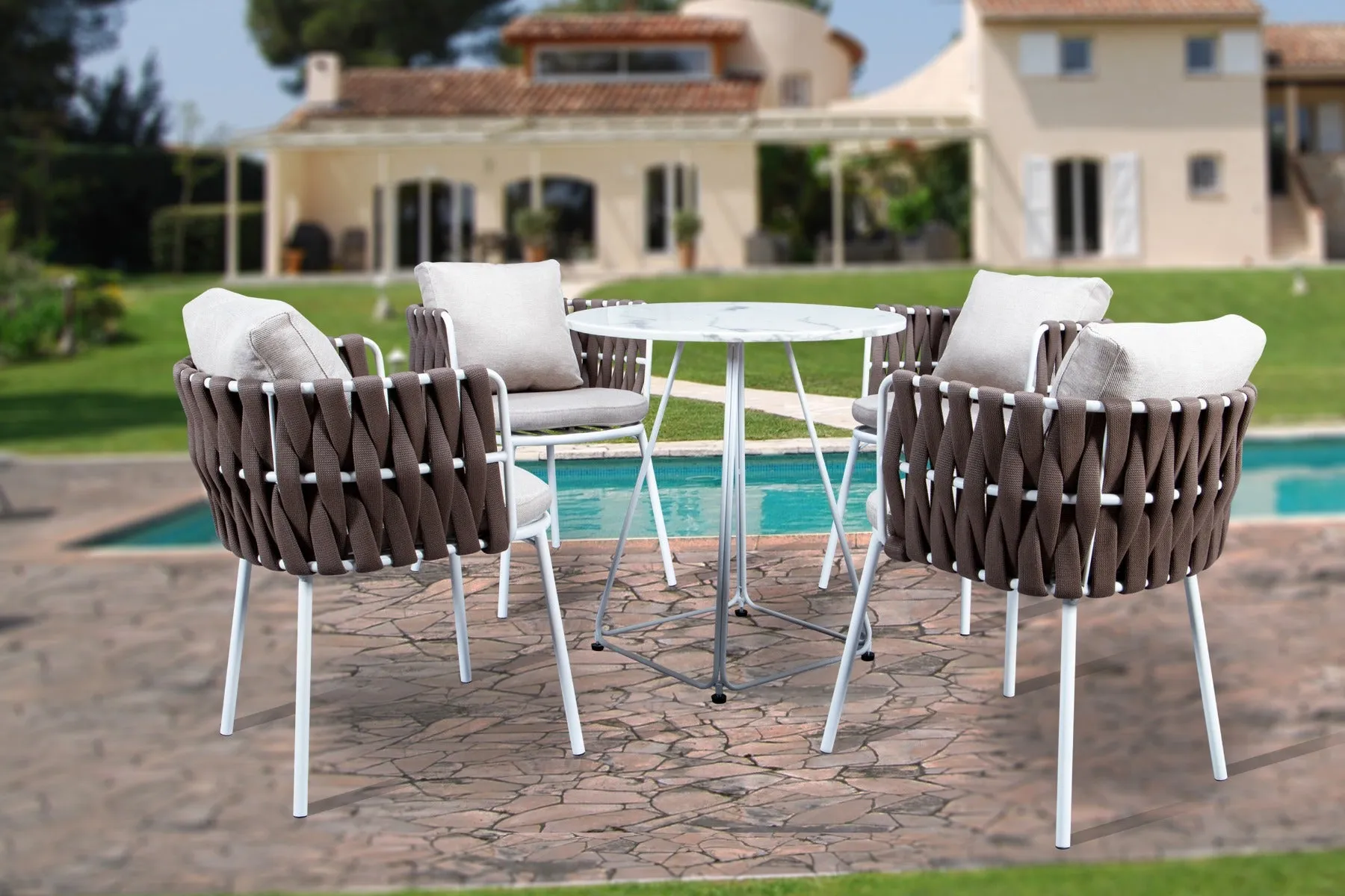 Spencer Modern 5-Piece Rope Bistro Set
