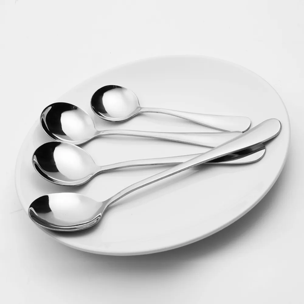 Stainless Steel Rounded Spoons - 4 Pieces