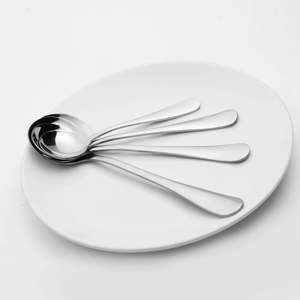 Stainless Steel Rounded Spoons - 4 Pieces