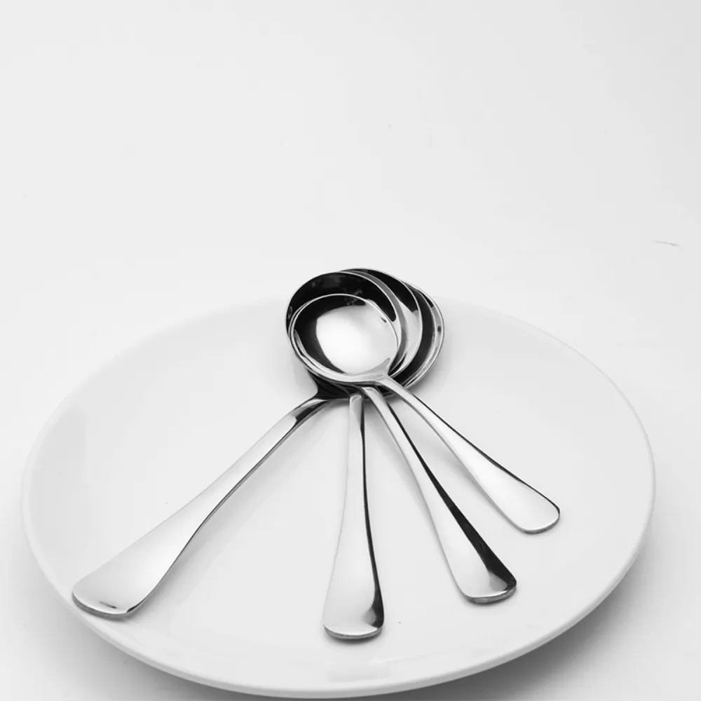 Stainless Steel Rounded Spoons - 4 Pieces