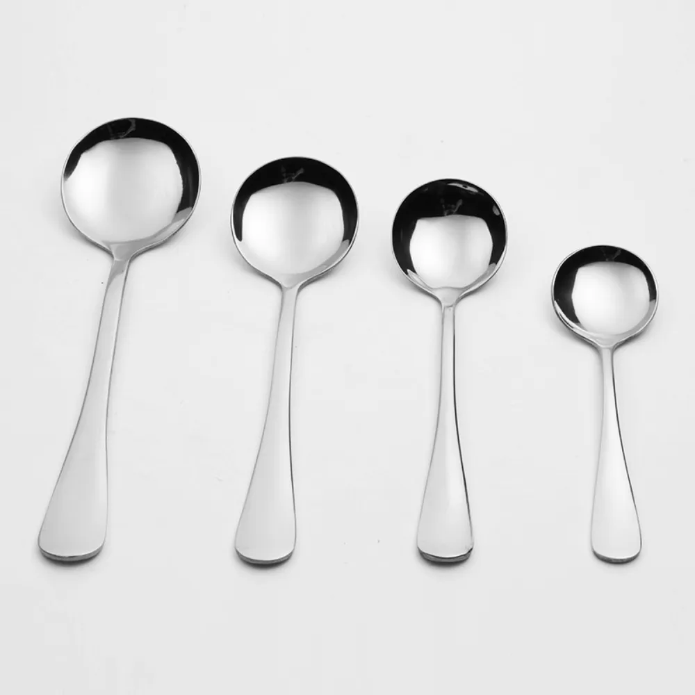 Stainless Steel Rounded Spoons - 4 Pieces