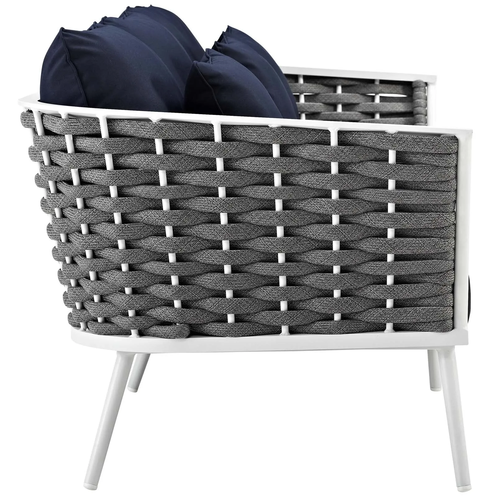 Stance 3 Piece Outdoor Patio Aluminum Sectional  Sofa Set