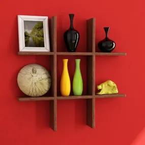 Tic-Tac-Toe Wall Shelf - Brown