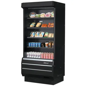 Turbo Air TOM-40B-SP-N 12.5 cu.ft. 39" 115V Black Solid Sides Full Height Refrigerated Vertical Open Display Case