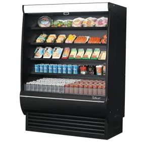 Turbo Air TOM-60DXB-SP-A-N 18.9 cu.ft. 60" 115V Black Solid Mirrored Sides Extra Deep Refrigerated Vertical Open Display Case