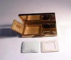 Unused Elgin American musical powder box musical compact mirrors 1940s