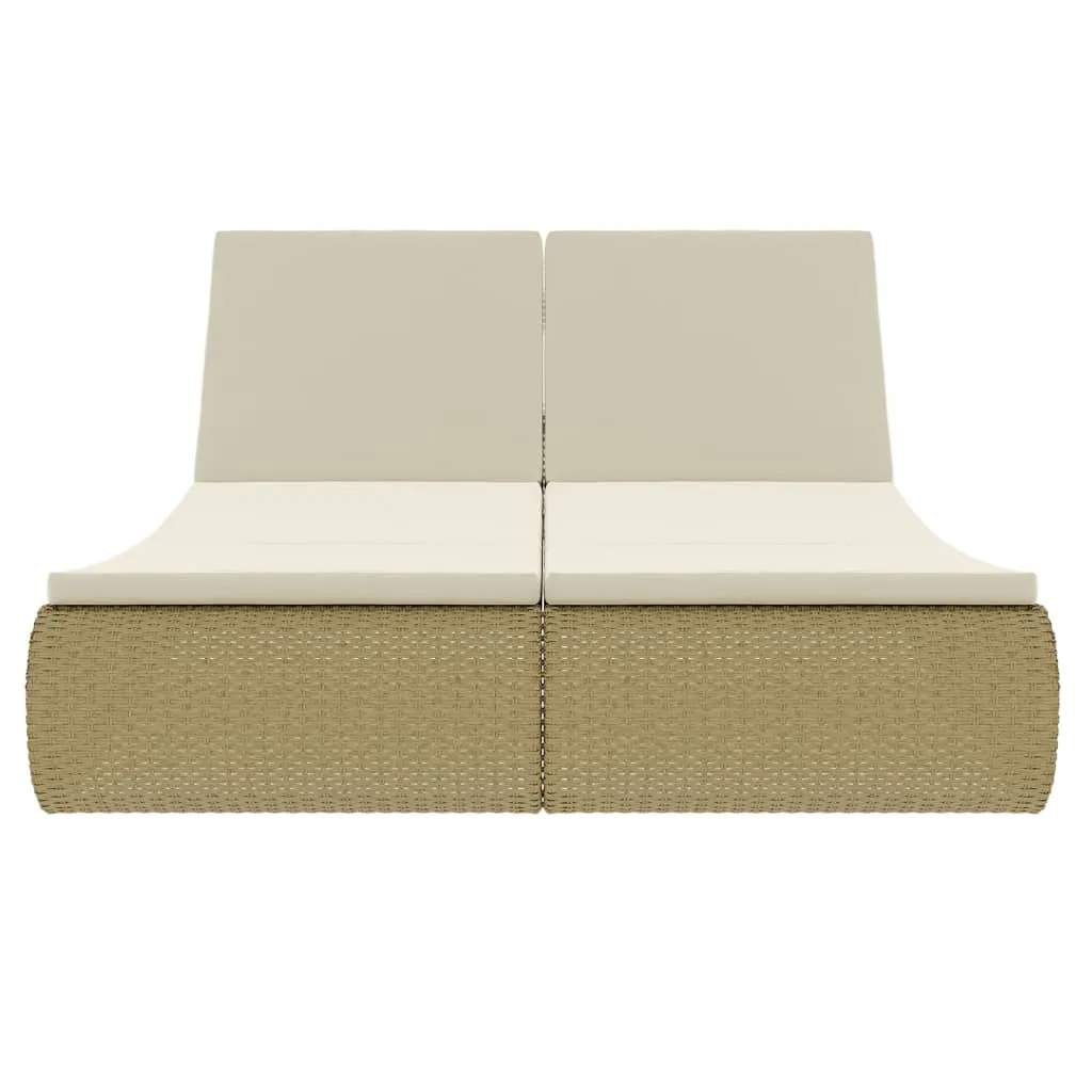 vidaXL Patio Lounge Bed Poly Rattan Beige - Stylish and Comfortable Outdoor Furniture
