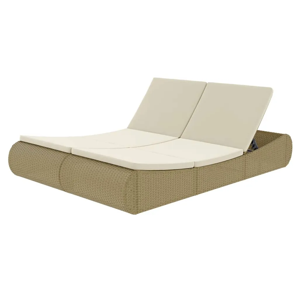 vidaXL Patio Lounge Bed Poly Rattan Beige - Stylish and Comfortable Outdoor Furniture