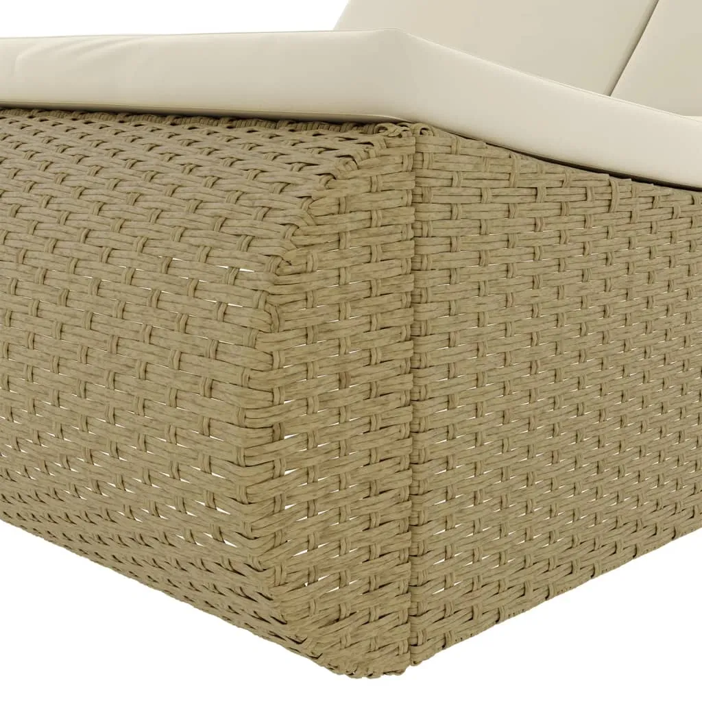 vidaXL Patio Lounge Bed Poly Rattan Beige - Stylish and Comfortable Outdoor Furniture