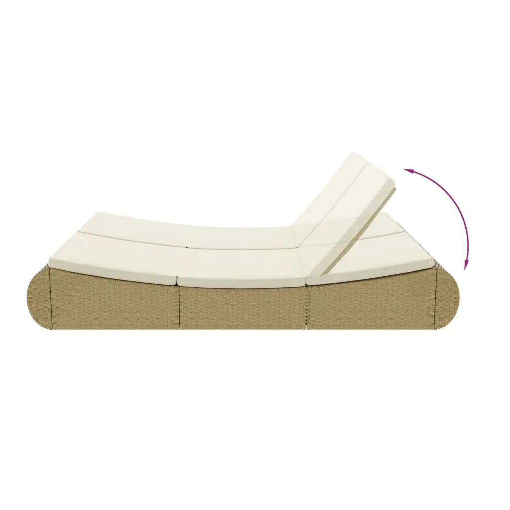vidaXL Patio Lounge Bed Poly Rattan Beige - Stylish and Comfortable Outdoor Furniture
