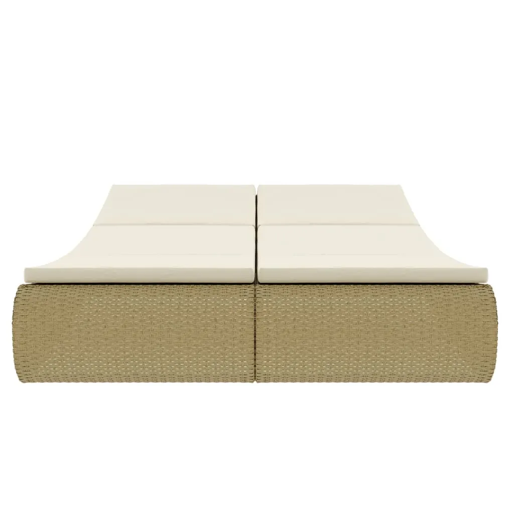 vidaXL Patio Lounge Bed Poly Rattan Beige - Stylish and Comfortable Outdoor Furniture