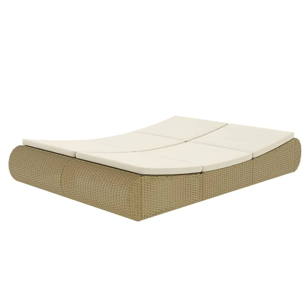 vidaXL Patio Lounge Bed Poly Rattan Beige - Stylish and Comfortable Outdoor Furniture