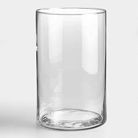 Vikram Glasswork Glass Cylinder Vase, Perfect Choice for Wedding Centerpiece, Birthday, Baby Shower, Corporate Events, Christmas Parties (20cm Tall X 10cm) Pack of 1 (Clear)