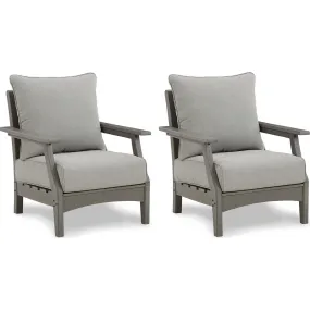Visola Outdoor Lounge Chair with Cushion (set of 2) - Gray