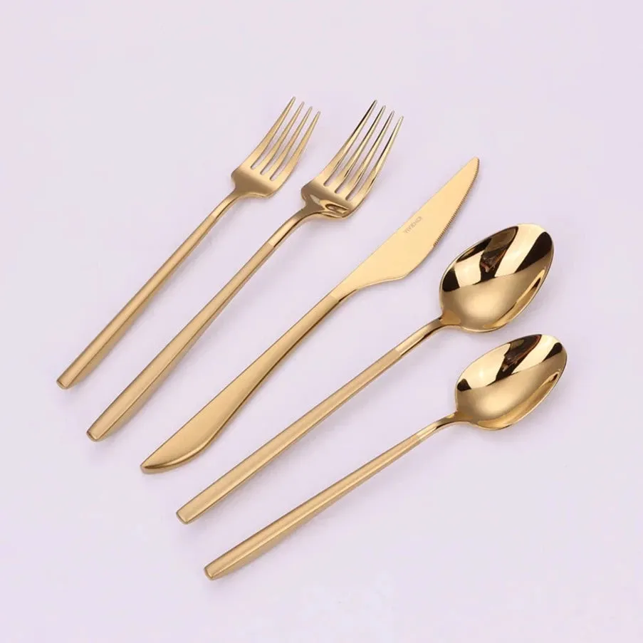 Vivience Gold Crownex Flatware Set 20Pc