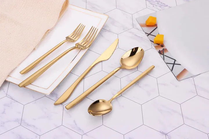 Vivience Gold Crownex Flatware Set 20Pc