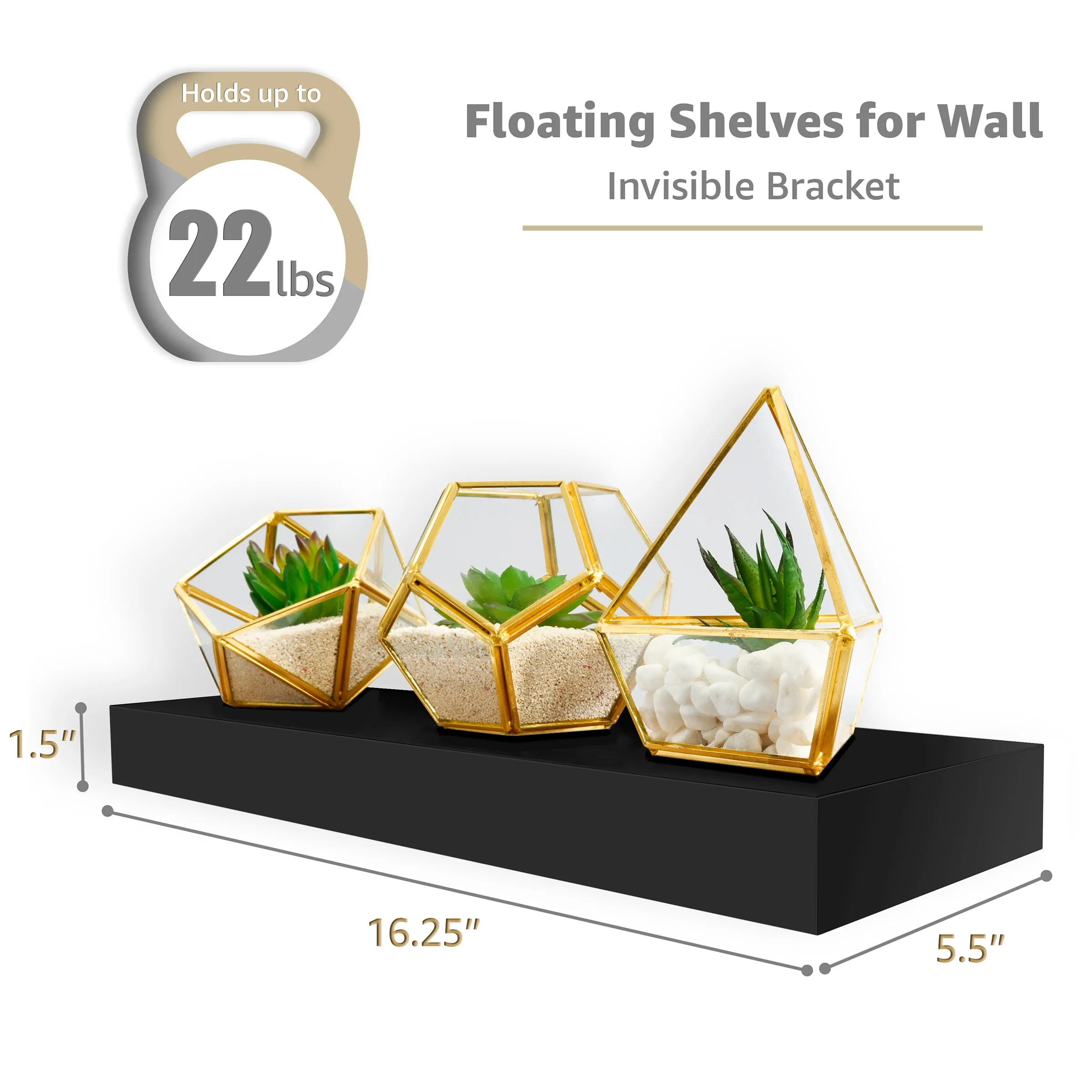 Wall Mounted Bookshelf (4 Pack)